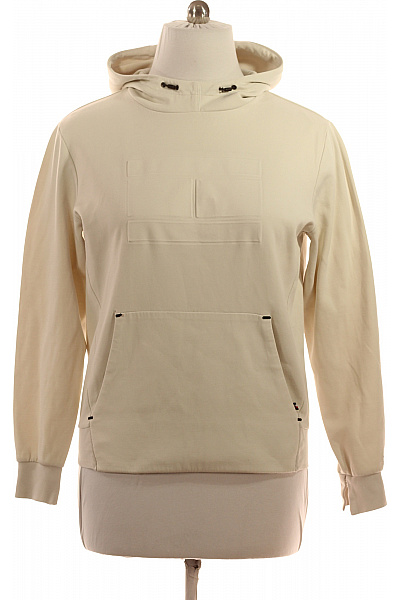 TOMMY HILFIGER Bavlněná béžová jednobarevná streetwear mikina s kapucí přes hlavu klokaní Velikost l | TOMMY HILFIGER | obrázek 2