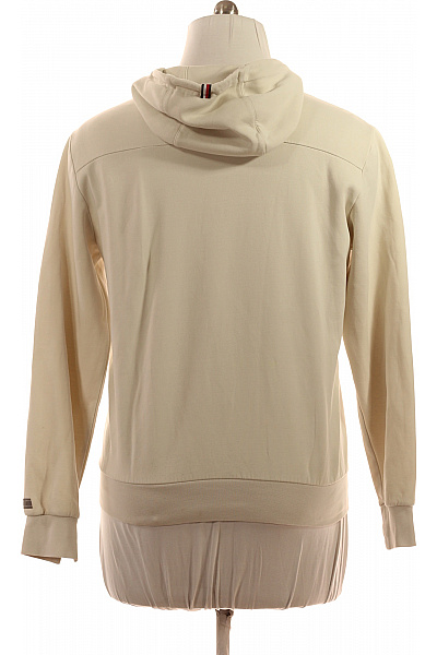 TOMMY HILFIGER Bavlněná béžová jednobarevná streetwear mikina s kapucí přes hlavu klokaní Velikost l | TOMMY HILFIGER | obrázek 3