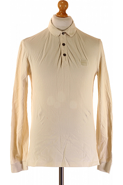 Hugo Boss Bavlněné Pánské Béžové Jednobarevné Polo Dlouhé Rukávy Basic Velikost m | Hugo Boss | obrázek 2