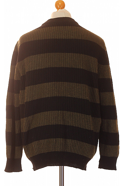 MAISON LABICHE Vlněný pánský pulovr žebrovaný pruhovaný khaki černý Vel. S | MAISON LABICHE | obrázek 2