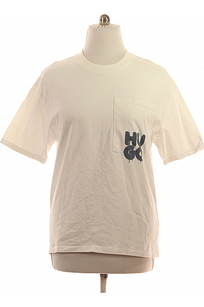 Hugo Boss Bavlněné bílé tričko s krátkým rukávem a potiskem kapsou basic Velikost l | Hugo Boss | obrázek 2