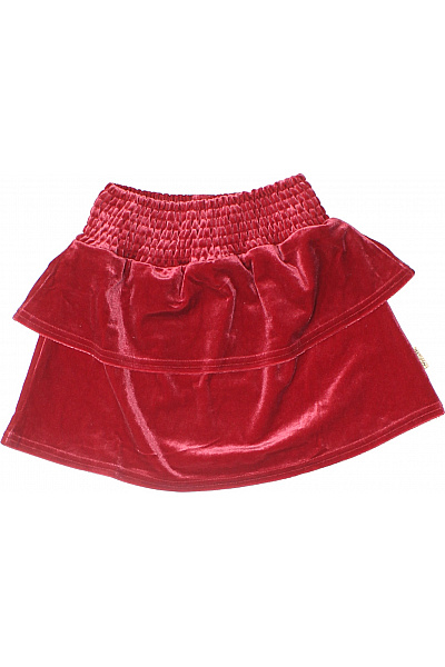 HUST And CLAIRE Dívčí červená Sametová Volánová Sukně Velikost 98