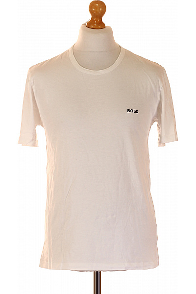 Hugo Boss Pánské bavlněné tričko bílé s kulatým výstřihem basic s nápisem Velikost l | Hugo Boss | obrázek 2