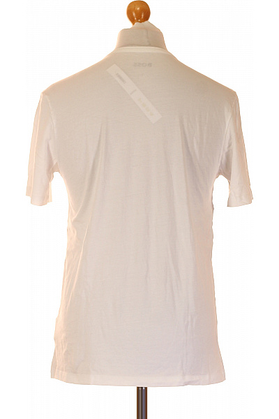 Hugo Boss Pánské bavlněné tričko bílé s kulatým výstřihem basic s nápisem Velikost l | Hugo Boss | obrázek 3