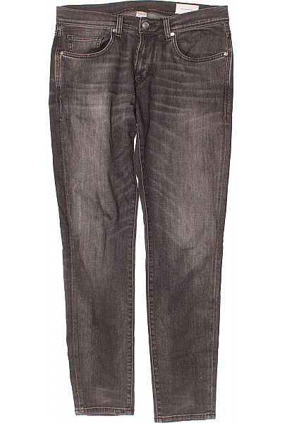Pánské Tapered Fit Tmavě šedé Seprané Rovné Džíny Klasické Velikost 32