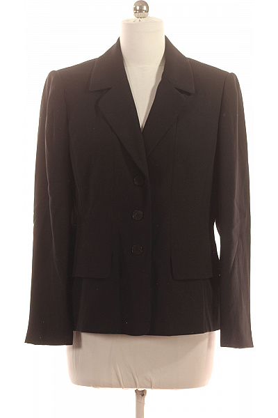 WINDSMOOR Černé polyesterové společenské sako elegantní vypasované jednořadé business Velikost 40 | WINDSMOOR | obrázek 2