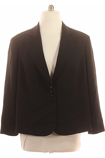 Marks & Spencer Černé polyesterové společenské elegantní sako business vypasované jednořadé Vel. 26 | Marks & Spencer | obrázek 2