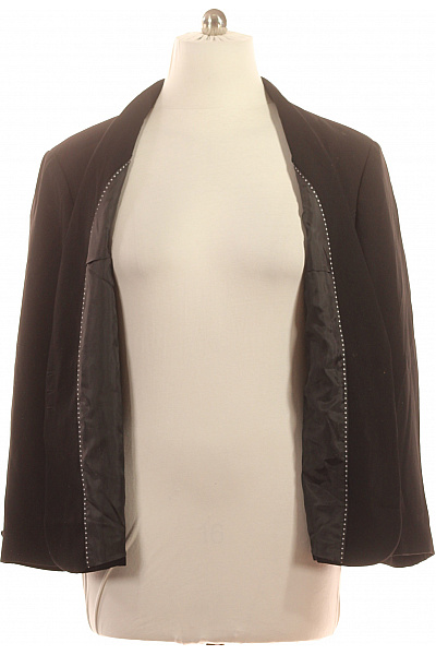 Marks & Spencer Černé polyesterové společenské elegantní sako business vypasované jednořadé Vel. 26 | Marks & Spencer | obrázek 4