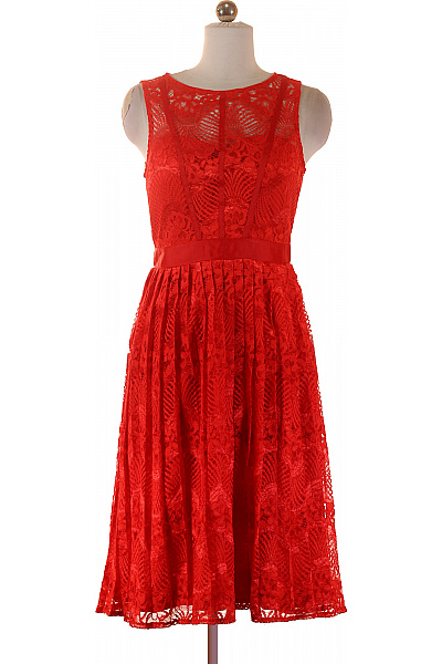 Little Mistress červené krajkové koktejlové šaty midi Vel. 38 | Little Mistress | obrázek 2