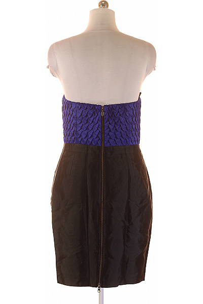 Reiss Pouzdrové šaty bez ramínek fialovo černé texturovaný koktejlové krátké upnuté Vel. UK 14 | Reiss | obrázek 3