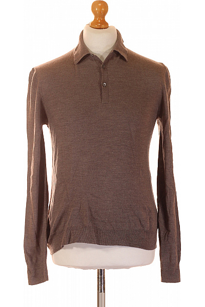 van Laack Pánský vlněný hnědý pulovr s límečkem elegantní podzimní Vel. L | van Laack | obrázek 2