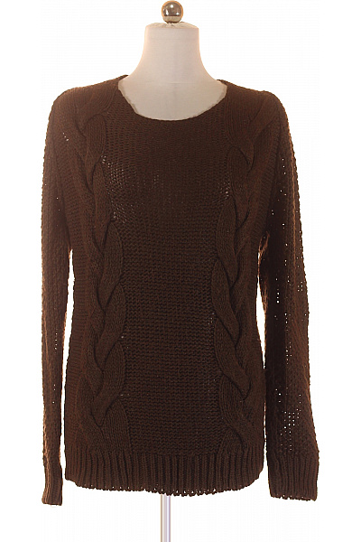 ZARA Dámský Hnědý Pletený Svetr S Copánkovým Vzorem Přes Hlavu Velikost M