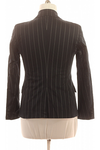 BENETTON Černé bavlněné sako pruhované vypasované business elegantní Vel. 46 | BENETTON | obrázek 3