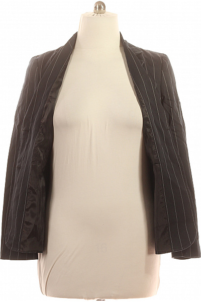 BENETTON Černé bavlněné sako pruhované vypasované business elegantní Vel. 46 | BENETTON | obrázek 4