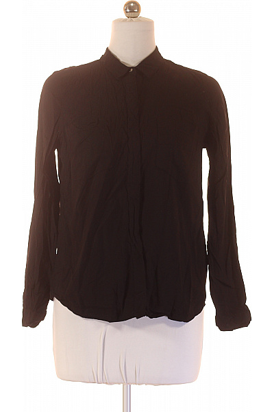 sinsay Dámská viskózová černá košile s dlouhým rukávem ležérní Vel. L | sinsay | obrázek 2