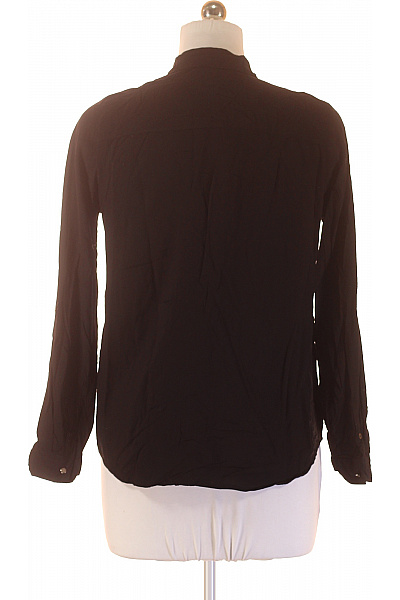 sinsay Dámská viskózová černá košile s dlouhým rukávem ležérní Vel. L | sinsay | obrázek 3