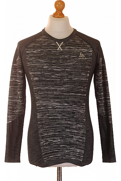 ODLO Pánské funkční tričko s dlouhým rukávem polyesterové sportovní černošedé s potiskem Vel. m | ODLO | obrázek 2