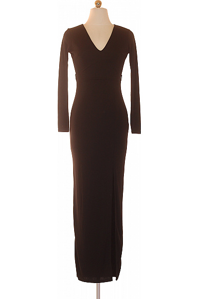 River Island Dámské dlouhé šaty s dlouhým rukávem a rozparkem černé elegantní Velikost 32 | River Island | obrázek 2