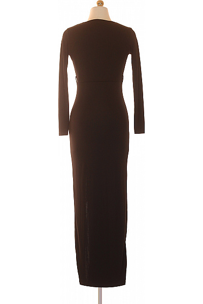 River Island Dámské dlouhé šaty s dlouhým rukávem a rozparkem černé elegantní Velikost 32 | River Island | obrázek 3