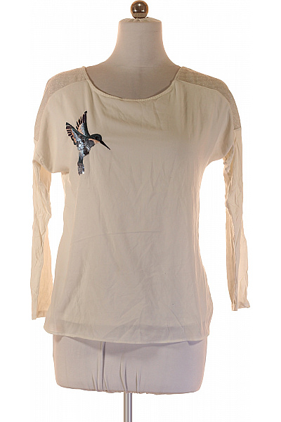 Orsay Dámská krémová halenka dlouhý rukáv flitry pták volná elegantní Vel. M | Orsay | obrázek 2