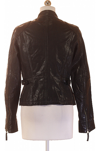 OAKWOOD Dámská kožená bunda černá biker krátká stylová se zipem Velikost L | OAKWOOD | obrázek 3