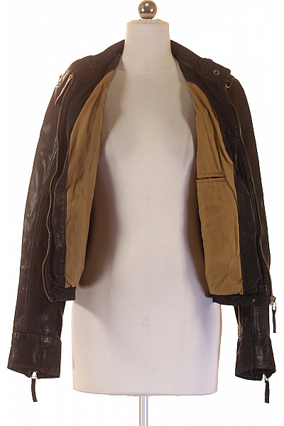 OAKWOOD Dámská kožená bunda černá biker krátká stylová se zipem Velikost L | OAKWOOD | obrázek 4