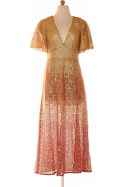 ted baker Dámské společenské třpytivé dlouhé šaty zlaté Velikost 1 | ted baker | obrázek 2