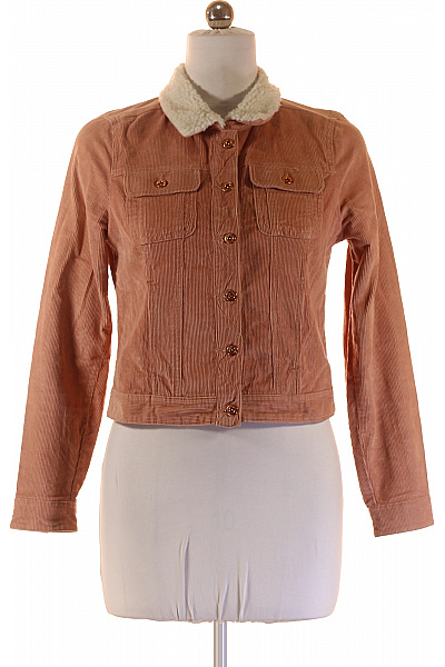 CAMAIEU Dámská Manšestrová Bunda Krátká S Kožíškem Na Podzim Jaro Stylová Vel. S