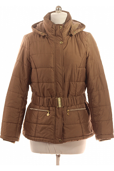 cecilia classic Dámská hnědá polyesterová prošívaná zimní bunda s kapucí a páskem Velikost M | cecilia classic | obrázek 2