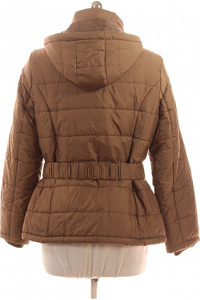 cecilia classic Dámská hnědá polyesterová prošívaná zimní bunda s kapucí a páskem Velikost M | cecilia classic | obrázek 3
