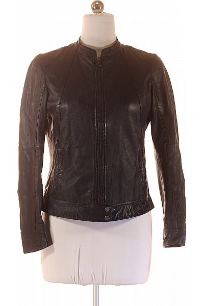 OAKWOOD Dámská Kožená Bunda Krátká Biker Zip Do Pasu Podzimní Jarní Stylová Vel. L