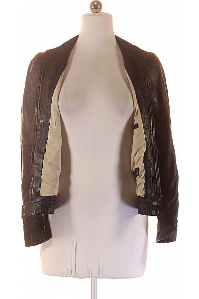 OAKWOOD Dámská kožená bunda krátká biker zip do pasu podzimní jarní stylová Vel. L | OAKWOOD | obrázek 3