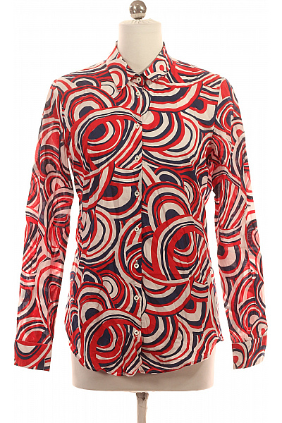 van Laack Dámská košile dlouhý rukáv červená modrá bílá vzorovaná retro Vel. 36 | van Laack | obrázek 2