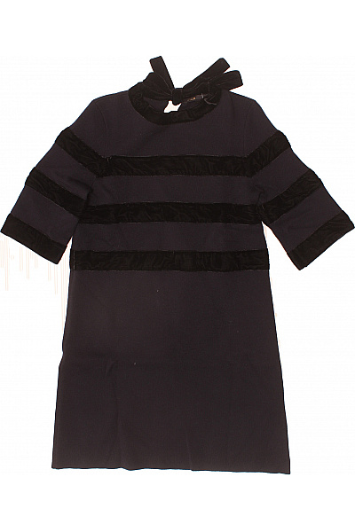 Maje Černé šaty krátký rukáv sametové pruhy mašle Velikost 2 | Maje | obrázek 2
