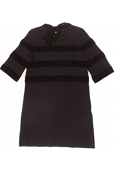 Maje Černé šaty krátký rukáv sametové pruhy mašle Velikost 2 | Maje | obrázek 3