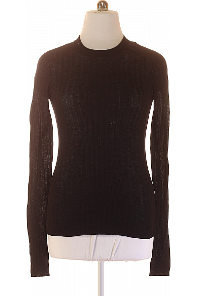 Jednoduché Dámské Tričko Vlněné Černé Sportmax Vel. L