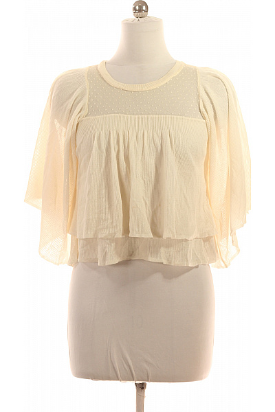 ZARA Dámská krémová viskózová halenka puntíkovaná průsvitná volná letní boho Vel. M | ZARA | obrázek 2