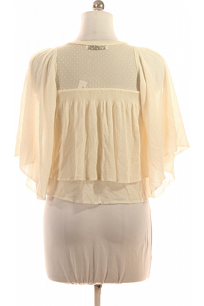 ZARA Dámská krémová viskózová halenka puntíkovaná průsvitná volná letní boho Vel. M | ZARA | obrázek 3