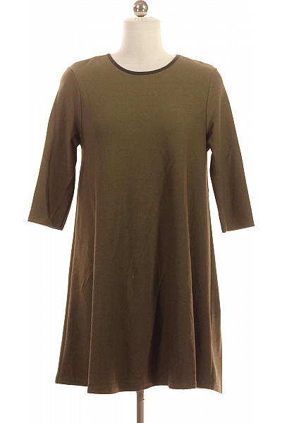 River Island Dámské khaki pletené tunikové šaty tříčtvrteční rukáv jednoduché Velikost 36 | River Island | obrázek 2