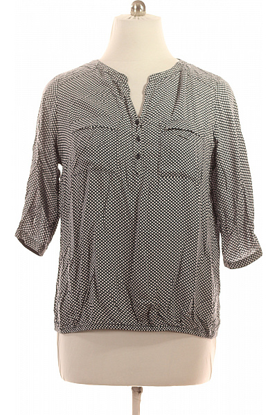 s.OLIVER Dámská viskózová halenka černobílá puntíkovaná volná s kapsami 3/4 rukávem Vel. 46 | s.OLIVER | obrázek 2