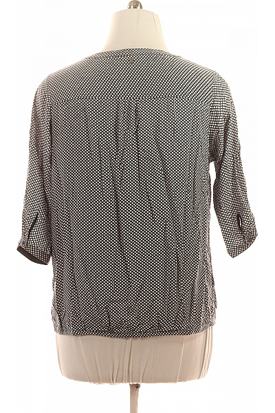 s.OLIVER Dámská viskózová halenka černobílá puntíkovaná volná s kapsami 3/4 rukávem Vel. 46 | s.OLIVER | obrázek 3