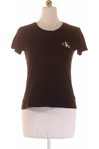 Calvin Klein Dámské hnědé tričko s krátkým rukávem a kulatým výstřihem basic s potiskem Velikost m | Calvin Klein | obrázek 2