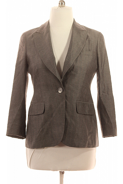 Next Dámské hnědé polyesterové viskózové vypasované sako pruhované business elegantní Velikost 16 | Next | obrázek 2