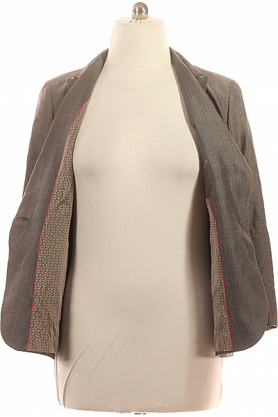 Next Dámské hnědé polyesterové viskózové vypasované sako pruhované business elegantní Velikost 16 | Next | obrázek 4