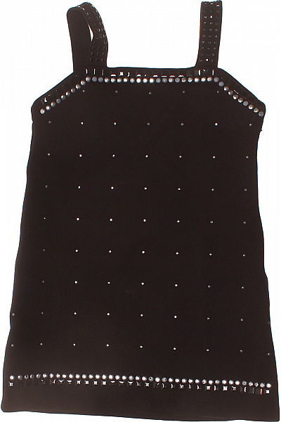 TWINSET Dívčí černé šaty Zdobené Kamínky Ramínka špagetová Letní Velikost 10/140