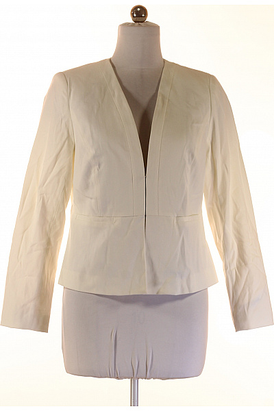 ZERO Dámský Bílý Elegantní Vypasovaný Blejzr Bez Límce Business Moderní Vel. 42