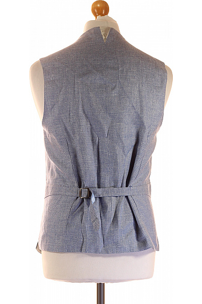 CLUB Of GENTS Pánská Vesta Lněná Modrá Second hand Vel. 40 | CLUB of GENTS | obrázek 2