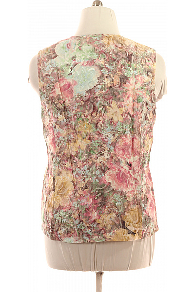 atelier Dámská krátká vesta květinový vzor žakárová se zapínáním jarní Velikost 44 | atelier | obrázek 3