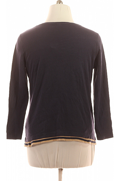 sheego Dámské Tričko Tmavě Modré Pruhované Béžové Dlouhý Rukáv Basic Vel. EU 44/46 | sheego | obrázek 3