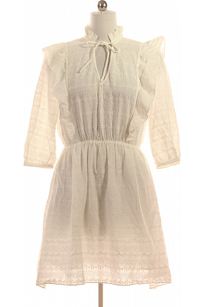 GANT Bílé Letní šaty S Krátkým Rukávem A Výšivkou Boho Volné Vel. EU 40